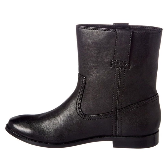 FRYE Anna Shortie Leather Boots in Black - Picture 2 of 3
